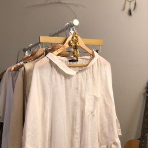 White Flowy Cape- Blouse